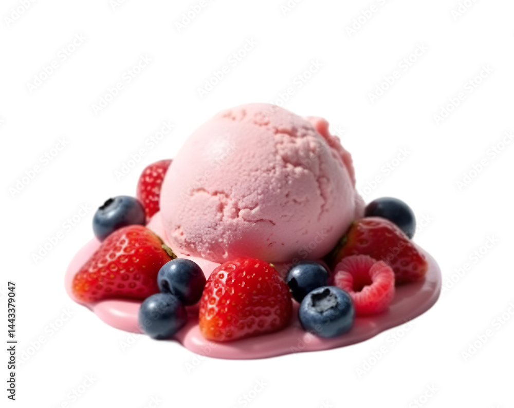 Delightful Strawberry Ice Cream Scoop with Fresh Berries, A Sweet and Tempting Treat, Ideal for Summer, Celebrations, and Dessert Lovers Delightful Strawberry Ice Cream Scoop with Fresh Berries, A Sweet and Tempting Treat, Ideal for Summer, Celebrations, and Dessert Lovers