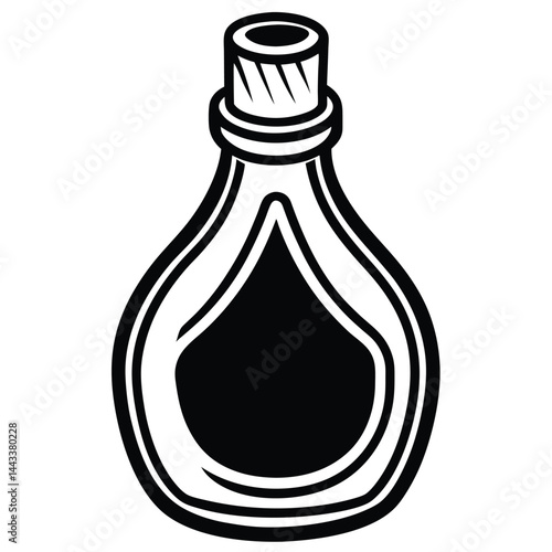 Water Bottle and Flask Canteen, thermos, collapsible water container Vector silhouette line art