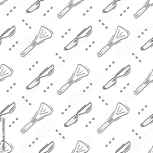 kitchen utensil pattern. kitchenware seamless pattern. doodle kitchen background