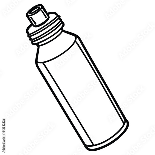 Water Bottle and Flask Canteen, thermos, collapsible water container Vector silhouette line art 