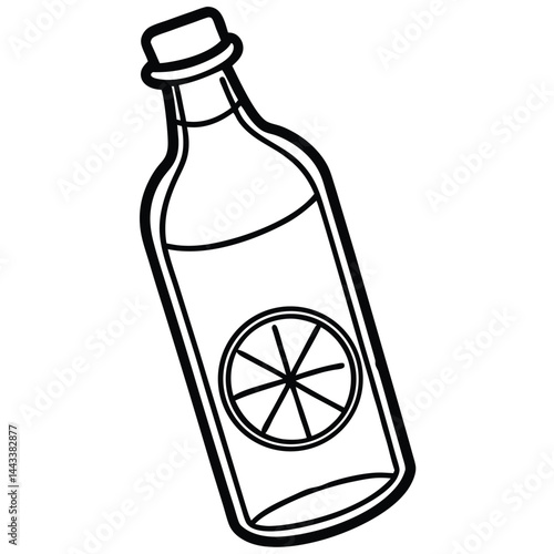 Water Bottle and Flask Canteen, thermos, collapsible water container Vector silhouette line art 