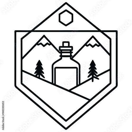 Water Bottle and Flask Canteen, thermos, collapsible water container Vector silhouette