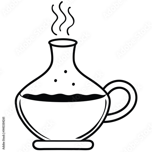 Water Bottle and Flask Canteen, thermos, collapsible water container Vector silhouette