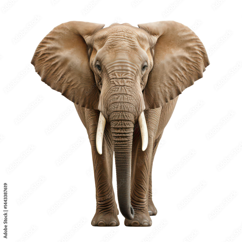 Obraz premium African Elephant isolated on transparent background.png