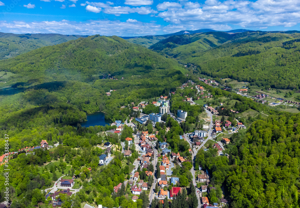 Sovata resort in Mures county - Romania seen from above