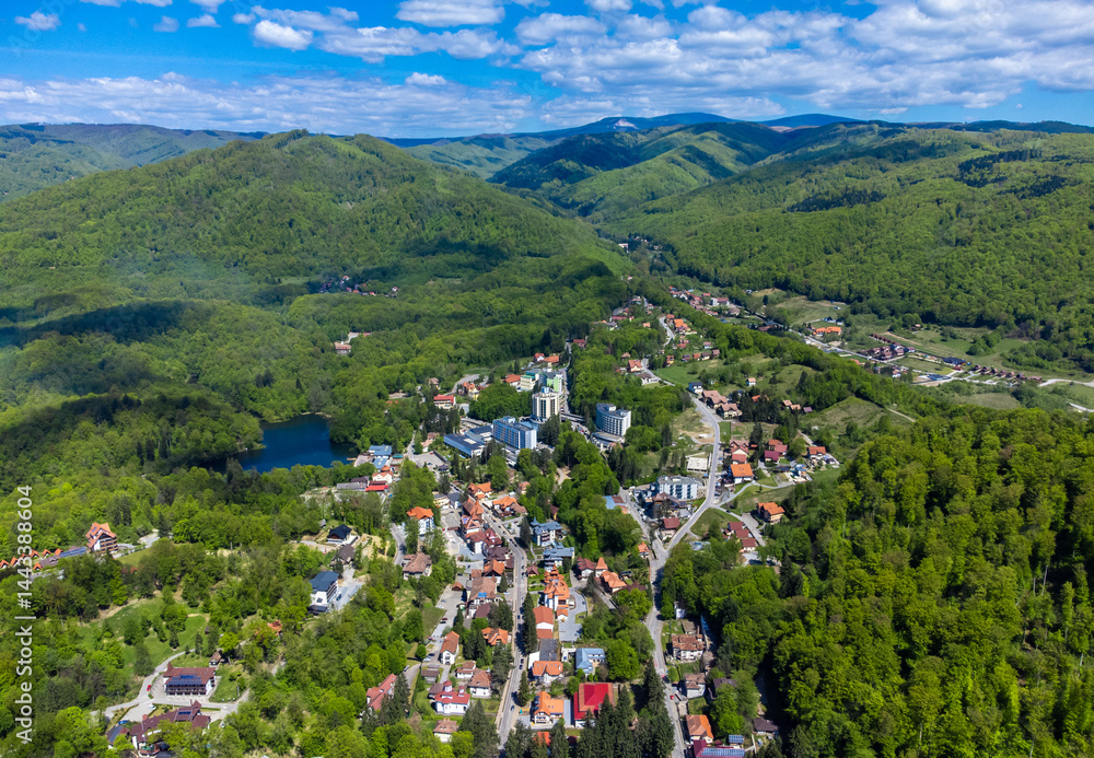 Aerial view of the Sovata resort in Mures County - Romania
