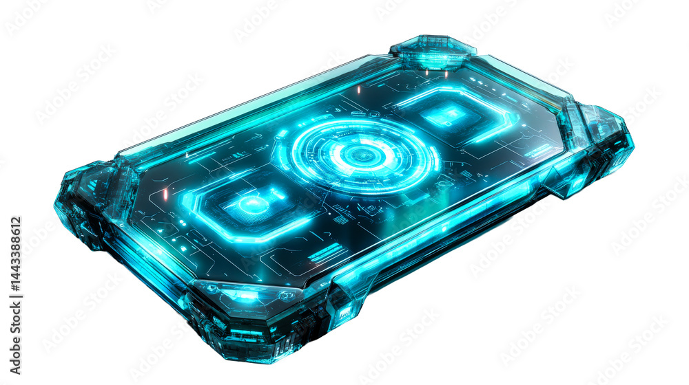 Glowing Sci-fi Box, cut out transparent Glowing Sci-fi Box, cut out transparent