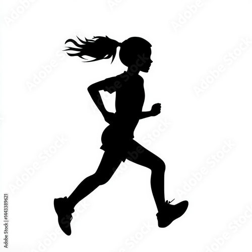 girl running silhouette , b...