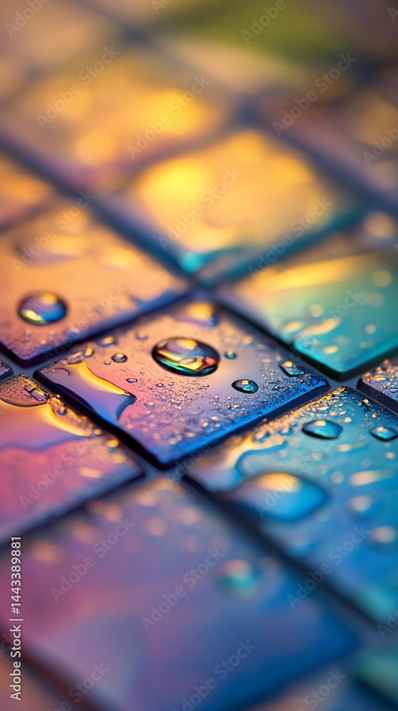 Naklejka premium Colorful wet tiles