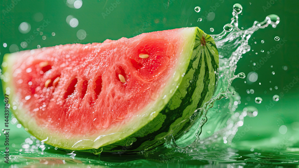 watermelon and water splash watermelon and water splash