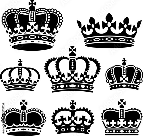 Collection of Classic Black Crowns Silhouettes for Royal 