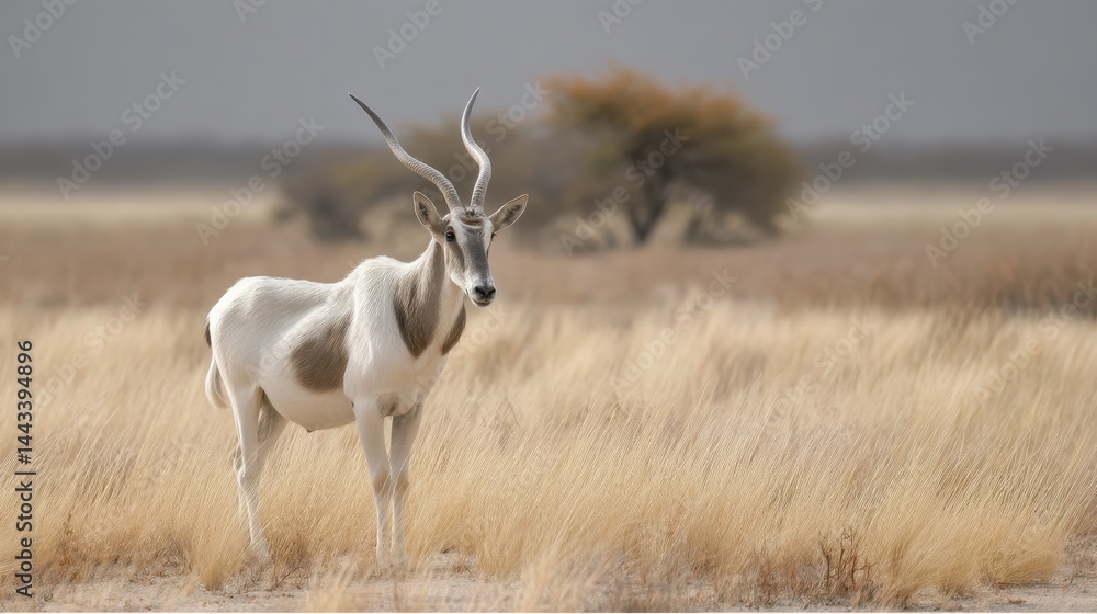 Fototapeta premium Addax Antelope in Arid Landscape