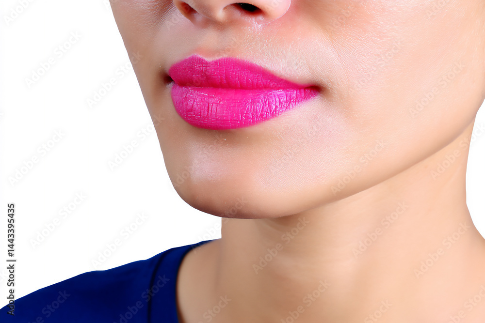 Obraz premium fuchsia lips blurred background color focus