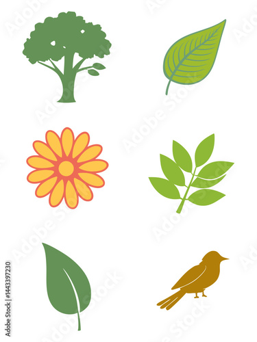 Green Forest Nature, Forest Tree Set