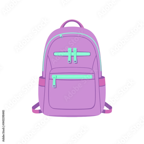 Purple backpack school bag for kids students children travel accessories fashion style casual design  char