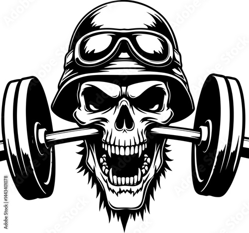Heavy Metal Gym and Skull Graphics Collection vector bundle