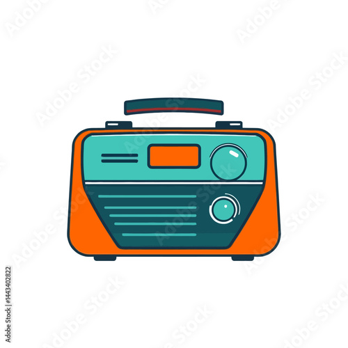Portable radio vector illustration retro style radio design vintage radio graphic radio icon radio image art
