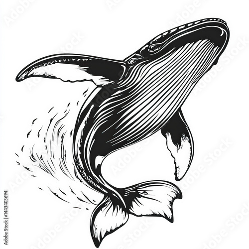 whale silhouette , black an...