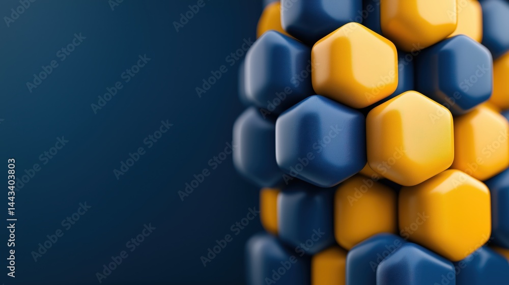 Vibrant isometric 3D geometric pattern with bold color contrasts and modern design elements for creative projects