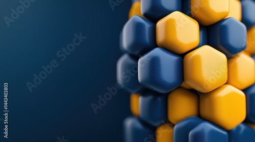 Obraz na płótnie Vibrant isometric 3D geometric pattern with bold color contrasts and modern design elements for creative projects w salonie