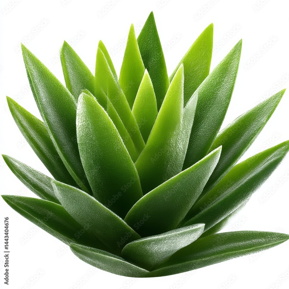 Radiant Green Plant: A Close-Up View of Lush Leaves with a Textured Surface on a Clean White Background