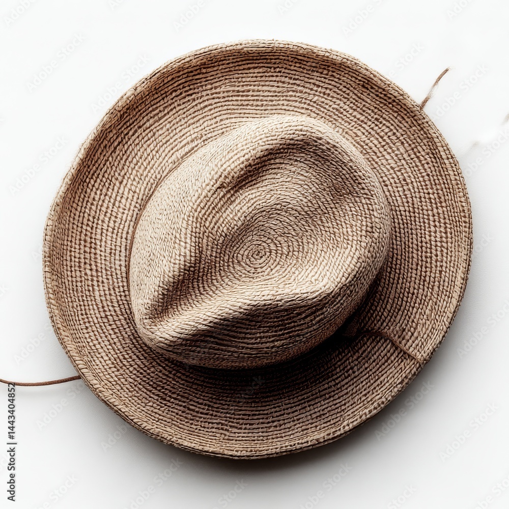 Stylish Straw Hat on White Background: A Summer Fashion Accessory