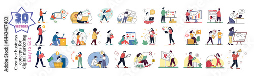 Affiliate Marketing Business services concept illustrations. Set of people vector illustrations in various activities of affiliate marketing programs, make money with affiliate marketing, best affilia