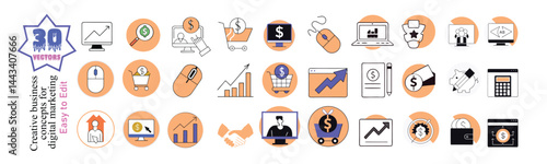 Affiliate Marketing Business services concept illustrations. Set of people vector illustrations in various activities of affiliate marketing programs, make money with affiliate marketing, best affilia