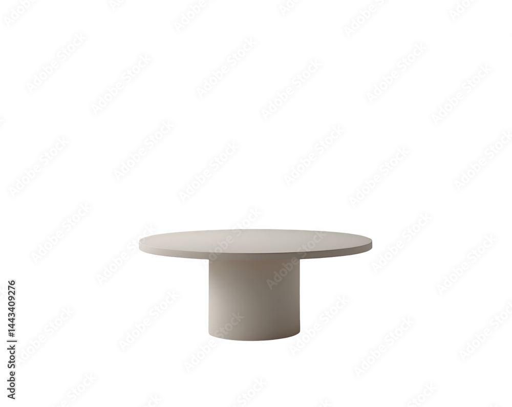 Elegant Minimalist Coffee Table, Round Top Design on Cylindrical Base, a modern furniture piece for minimalist interior design in a subtle color palette Elegant Minimalist Coffee Table, Round Top Design on Cylindrical Base, a modern furniture piece for minimalist interior design in a subtle color palette