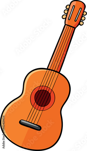 High-Quality, Detailed Vector Acoustic Guitar Illustration for Musicians, Music Enthusiasts, and Creative Designers – Ideal for Adobe Stock and Digital Projects