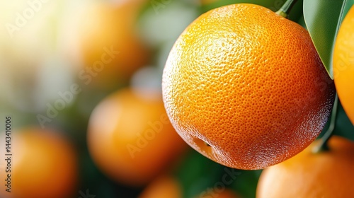 Obraz na płótnie Fresh mandarin oranges hanging from a healthy citrus tree in a vibrant organic garden under sunlight w salonie