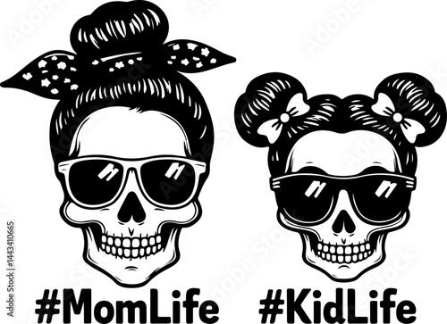 Diverse Skull Graphic Art Collection vector