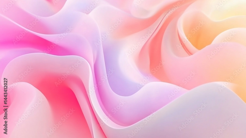 Obraz premium Abstract, pastel-toned flowing curves create a soft, ethereal design.