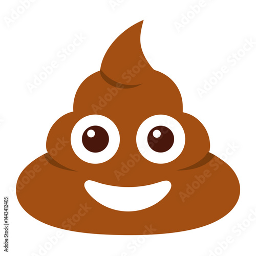 Poop Emoji with Big Eyes and Wide Grin

