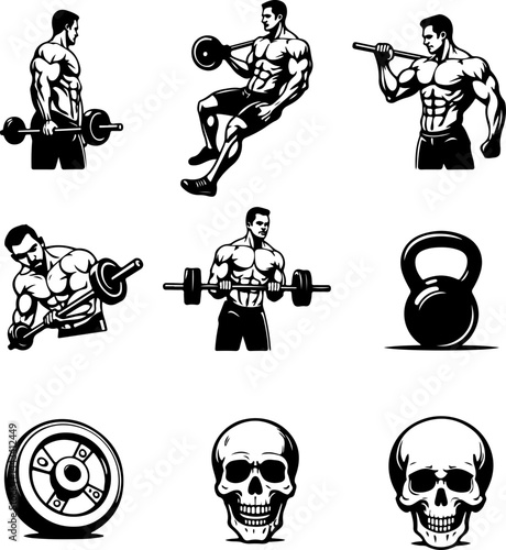 Muscular Bodybuilders with Weights vector bundle
