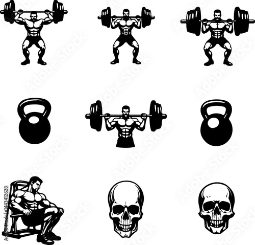 Muscular Bodybuilders with Weights vector bundle