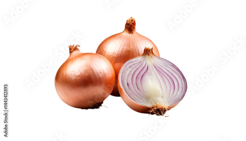 Wallpaper Mural red onion on white background | Fresh Whole Onions and Sliced Half Onion on Transparent Background Torontodigital.ca