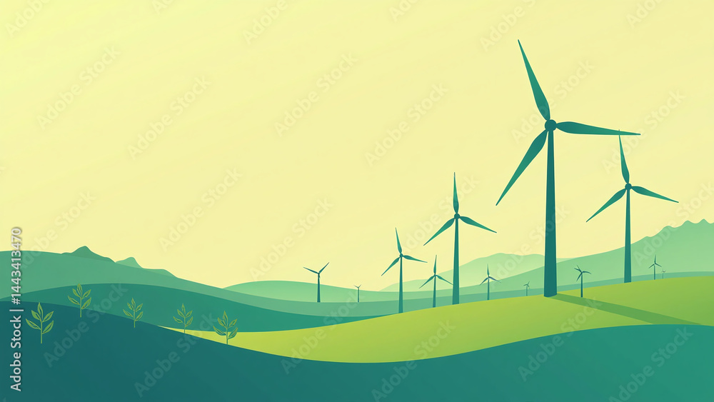 Fototapeta premium renewable energy concepts feature windmills electric power industry setting promoting sustainable future humans