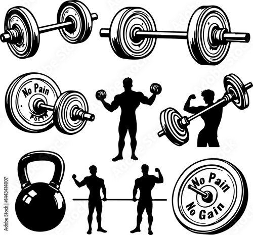  Hooded Bodybuilder Bench Press – Hardcore Gym Motivation Art" vector