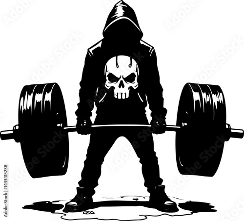 Punisher Gym Logo - Weightlifter Silhouette vector