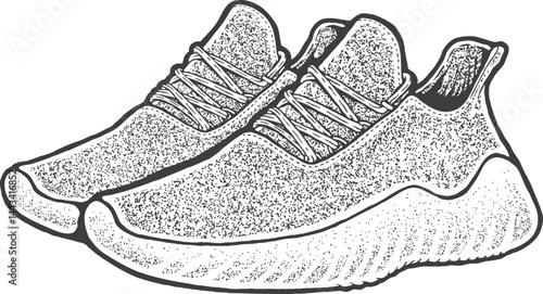 Running shoes – Hand-Drawn Vector Illustration with Stipple Shading
