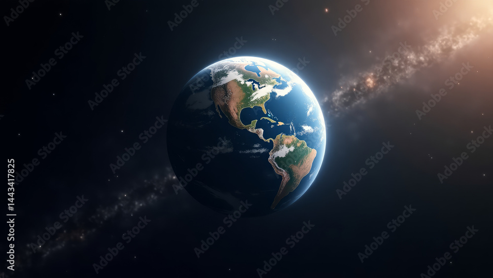 Obraz premium Earth globe on black background. Earth sphere. Earth planet template for banner. AI
