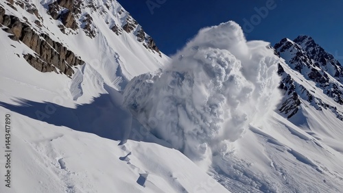 Wallpaper Mural Massive Snow Avalanche Crashing Down Steep Mountain Slope Powerful Natural Force Danger Winter Extreme Weather Scene Torontodigital.ca