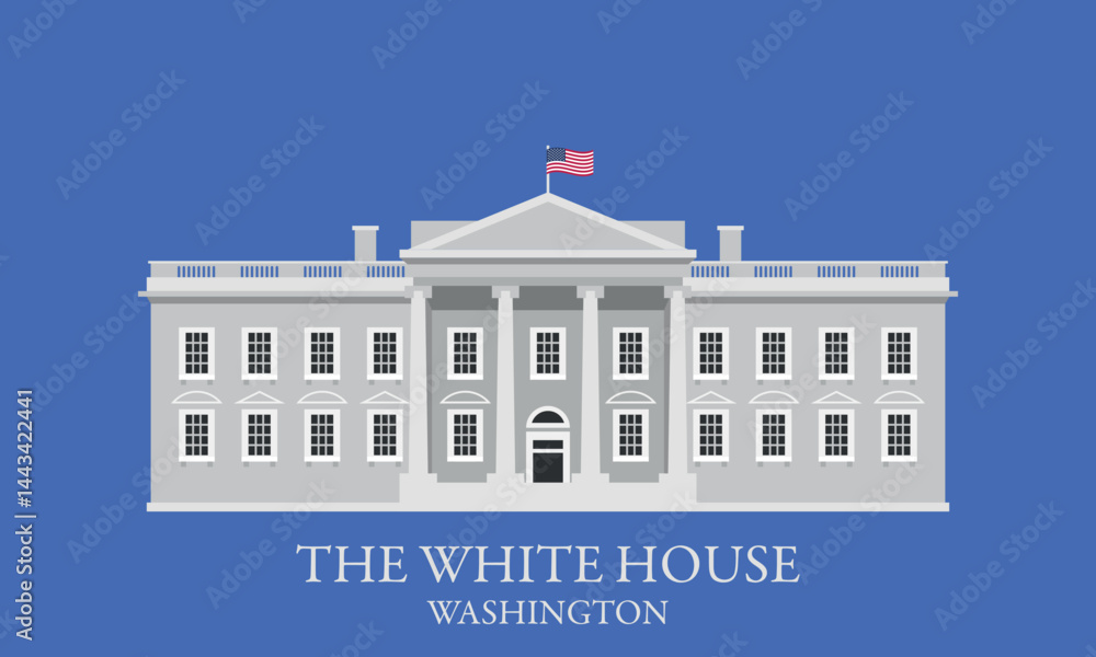The White House building in Washington DC isolated vector illustration. The White House building in Washington DC isolated vector illustration.