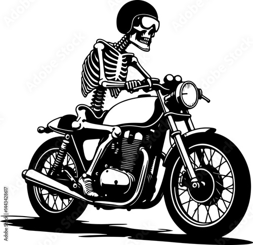 Skeleton Cafe Racer Vector