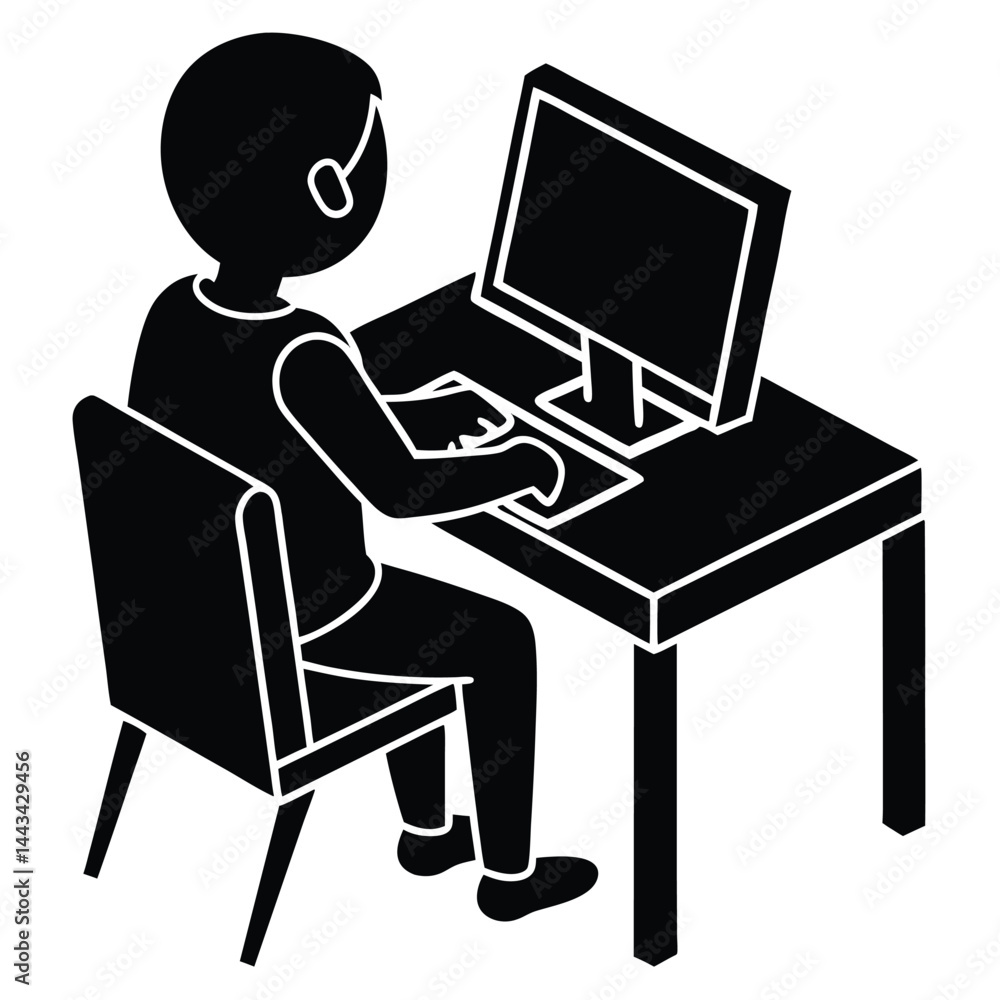 Fototapeta premium Person Playing Games on Computer
