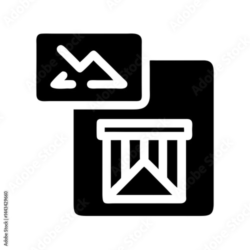 Photo Trash Bin Deletion Icon – Image Removal and File Cleanup Symbol for Digital Media Management
