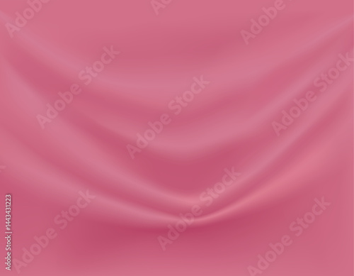 Close-up texture of smooth purple silk material. Shiny crimson background with smooth texture of fabric folds. Textile pattern.