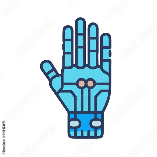 Robotic Hand Cybernetic Limb Icon – Advanced Bionic Hand Symbol for Technology and Medical Innovation