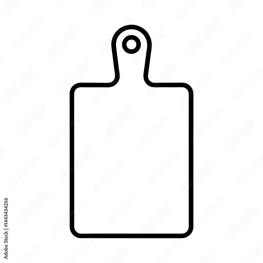 Outline of a Cutting Board Line Art Vector Outline of a Cutting Board Line Art Vector